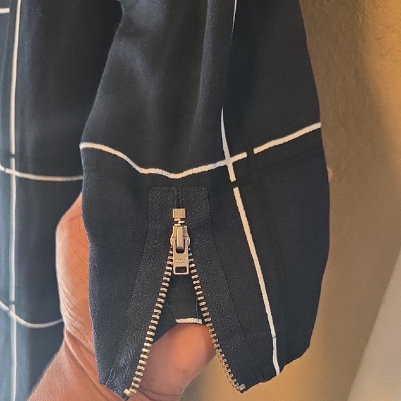 Vero Moda Navy and White Grid Long Sleeve Dress - Picture 3 of 5